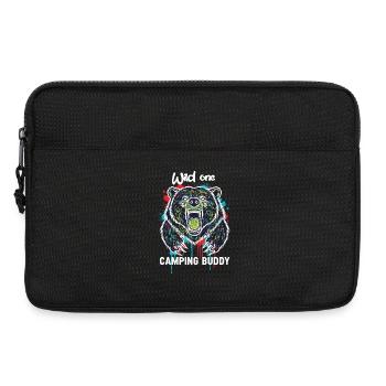 Wilder Campingkumpel Grizzlybär - Laptoptasche 13" - Schwarz - Vorne