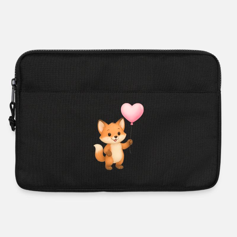 Herzballon Fuchs - Laptoptasche 13" - Schwarz