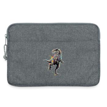 T-Rex_Apex_Explosion_Couleurs_Neon - Sacoche pour ordinateur portable 13 pouces - gris chiné - Devant