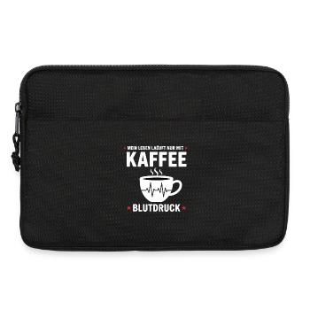 Kaffee Blutdruck Lustiges Mein Leben Läuft Kaffee - Laptoptasche 13" - Schwarz - Vorne