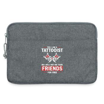 Humor Tattoo Artist Tattooed Not Friends - Laptop bag 13" - heather grey - Front