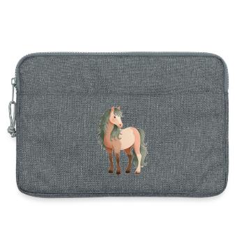 Niedliches Pony Pferd - Laptoptasche 13" - Grau meliert - Vorne