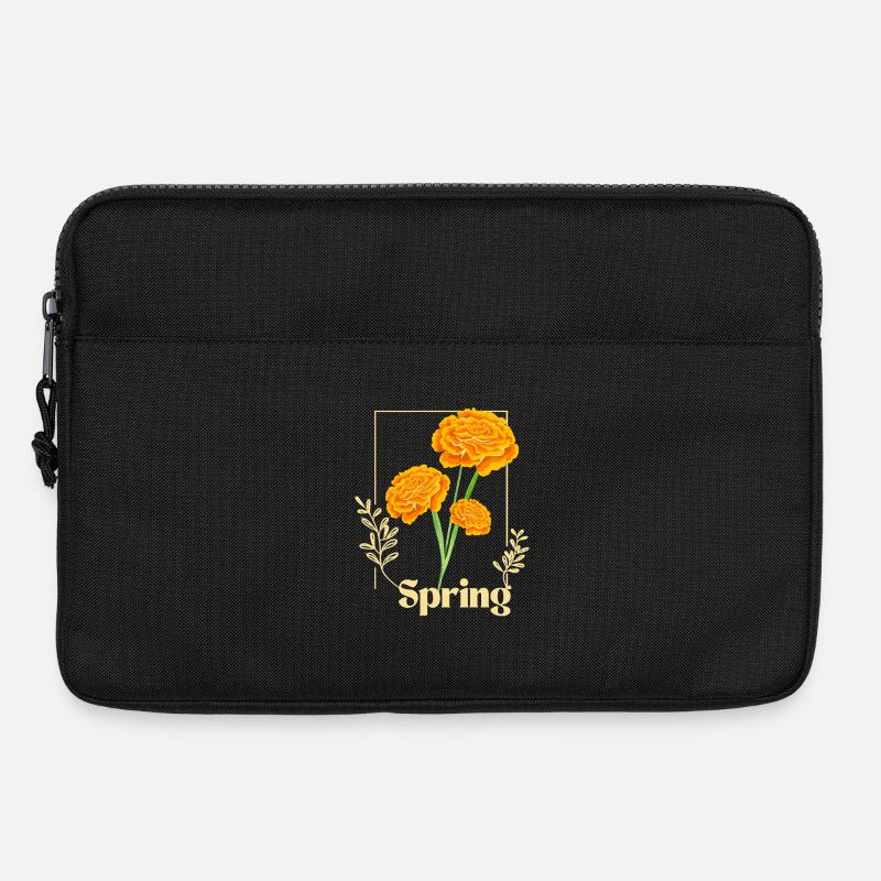Spring Flowers Orange - Laptop bag 13" - black