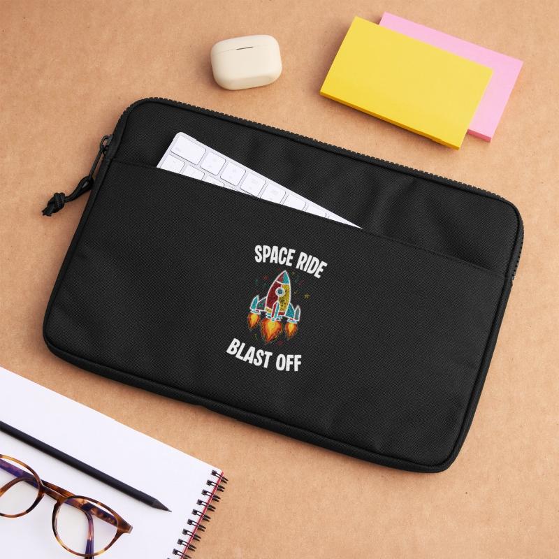 Space Rocket Retro Scribble Blast Off Laptop bag 13"