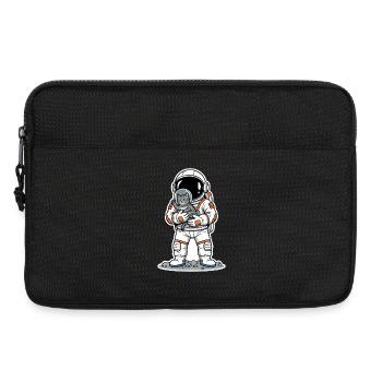Grauer Katzen-Weltraumastronaut kuschelig niedlich - Laptoptasche 13" - Schwarz - Vorne