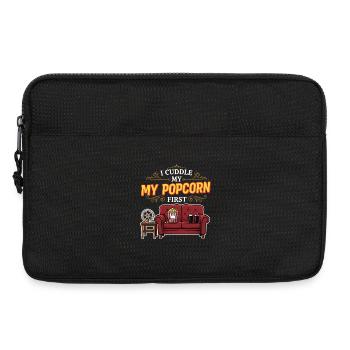 Cinema Humor Quote Popcorn First - Laptop bag 13" - black - Front