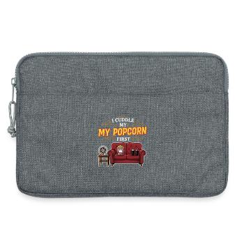 Cinéma Humour Citation Popcorn First - Sacoche pour ordinateur portable 13 pouces - gris chiné - Devant