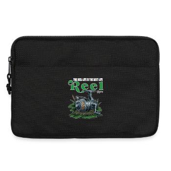 Angelrollen-Humor-Campingzitat - Laptoptasche 13" - Schwarz - Vorne