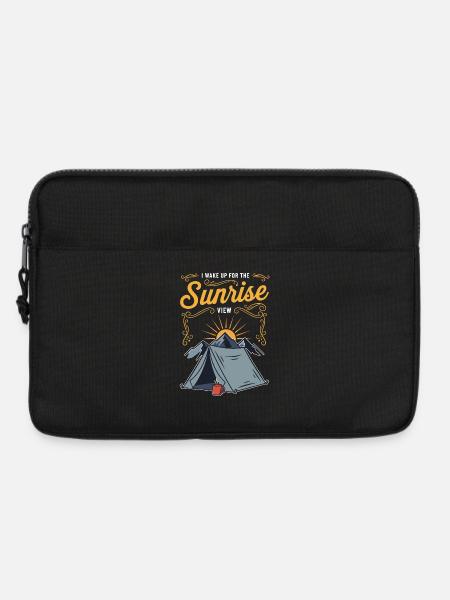 Camping Mountain Cafe Humorzitat Sonnenaufgangsansicht - Laptoptasche 13" - Schwarz