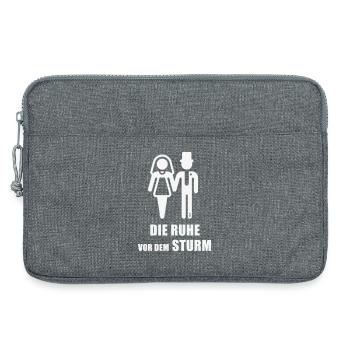 Le calme avant la tempête (Mariage marié JGA W) - Sacoche pour ordinateur portable 13 pouces - gris chiné - Devant