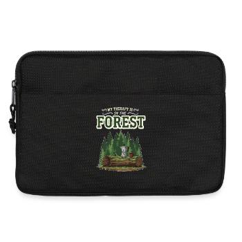 Camping Café Humor Meine Therapie ist im Wald - Laptoptasche 13" - Schwarz - Vorne