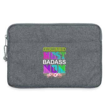 World's Badass Mom – Mutiges, florales Muttertagsgeschenk - Laptoptasche 13" - Grau meliert - Vorne