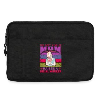 Beste Mutter zieht ein Sozialarbeiter-Hemd groß - Laptoptasche 13" - Schwarz - Vorne