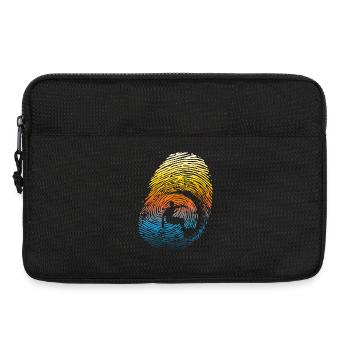 Sunset Rainbow Surf Fingerprint - Laptop bag 13" - black - Front