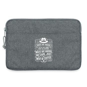 White Hat Hacker Wifi And Coffee - Laptoptasche 13" - Grau meliert - Vorne