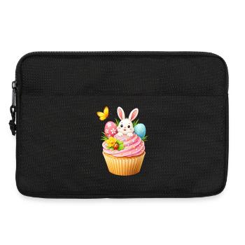 Süßer Osterhasen Cupcake mit bunten Ostereiern  - Laptoptasche 13" - Schwarz - Vorne