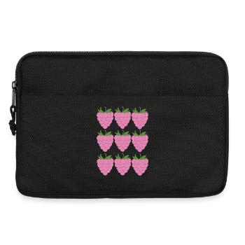 Himbeer Raster Muster - Laptoptasche 13" - Schwarz - Vorne