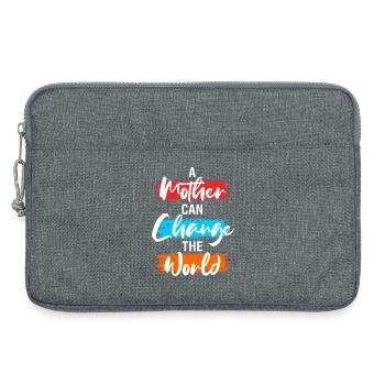 Eine Mutter kann die Welt verändern Shirt - Laptoptasche 13" - Grau meliert - Vorne