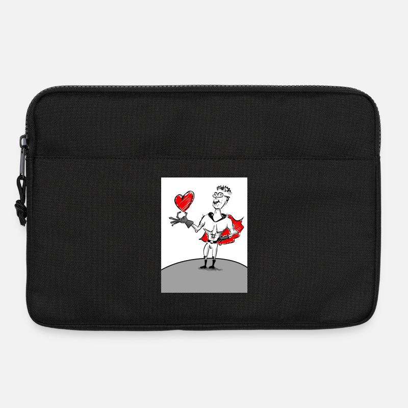 Herzheld: Superheld mit Herz - Laptoptasche 13" - Schwarz
