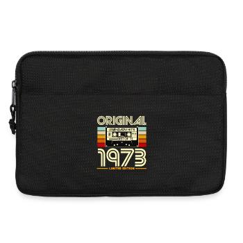 Originale Retro-Kassette von 1973 - Laptoptasche 13" - Schwarz - Vorne