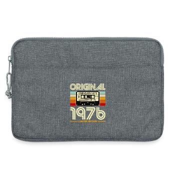 Originale Retro-Kassette von 1976 - Laptoptasche 13" - Grau meliert - Vorne