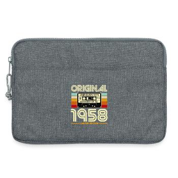 Originale Vintage-Kassette von 1958 - Laptoptasche 13" - Grau meliert - Vorne