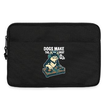 Husky DJ Retro Design: Dogs Make the Best DJs - Laptop bag 13" - black - Front