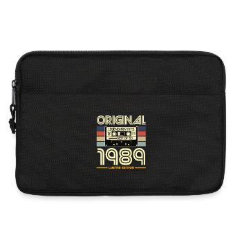 Originale Retro-Kassette von 1989 - Laptoptasche 13" - Schwarz - Vorne