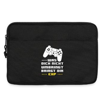 Gaming Motto EXP: Was dich nicht umbringt - Laptoptasche 13" - Schwarz - Vorne