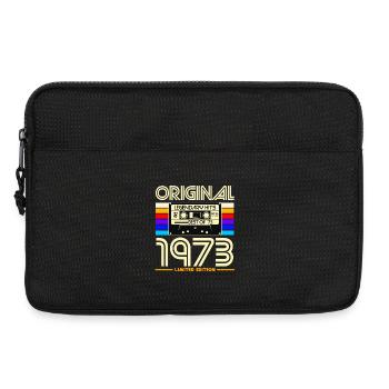 Originale Retro-Kassette von 1973 - Laptoptasche 13" - Schwarz - Vorne