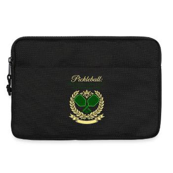 Pickleball Tennis Motivation Wappen Design - Laptoptasche 13" - Schwarz - Vorne