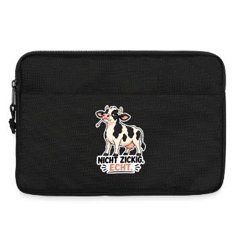 Kuh „Nicht schwierig. Echt.“ – Lustiges Statement  - Laptoptasche 13" - Schwarz - Vorne