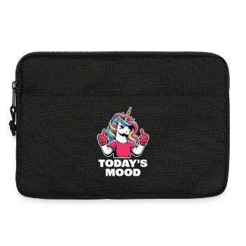 Unicorn Regenbogenmähne Heutige Laune Mittelfinger - Laptoptasche 13" - Schwarz - Vorne