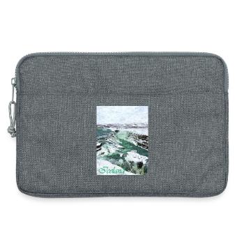 Gefrorene Wasserfälle in Island - Laptoptasche 13" - Grau meliert - Vorne