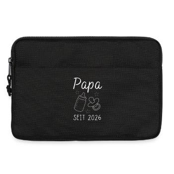 Papa seit 2026 Geschenk für werdenden Vater - Laptoptasche 13" - Schwarz - Vorne