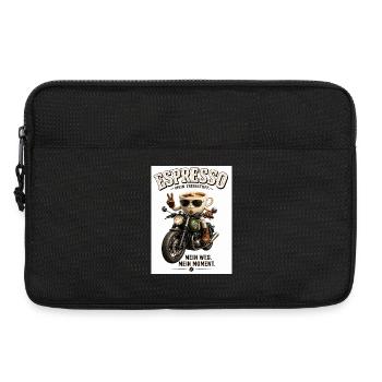 Espresso Motorrad-Motiv - Laptoptasche 13" - Schwarz - Vorne