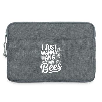 Je veux juste traîner avec mes abeilles - Sacoche pour ordinateur portable 13 pouces - gris chiné - Devant