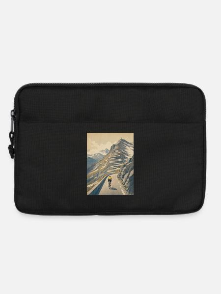 Weg zum Gipfel – Radfahrer-Erinnerung - Laptoptasche 13" - Schwarz