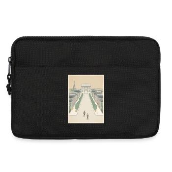 Pariser Ziel — Radfahrer-Erinnerung - Laptoptasche 13" - Schwarz - Vorne