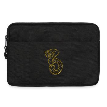 Neon Lines Snake Contour Art: The Yellow 3 - Laptop bag 13" - black - Front