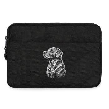 Chemise en dessin de trait de chien portrait Labrador - Sacoche pour ordinateur portable 13 pouces - noir - Devant