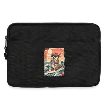 Loutre de surf de Kawaii - Sacoche pour ordinateur portable 13 pouces - noir - Devant