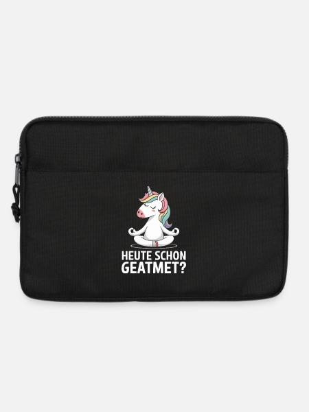 Heute Schon Geatmet Einhorn Yoga Meditation - Laptoptasche 13" - Schwarz