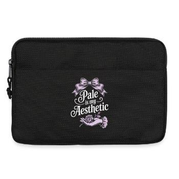 Écriture esthétique pâle avec nœud - Sacoche pour ordinateur portable 13 pouces - noir - Devant