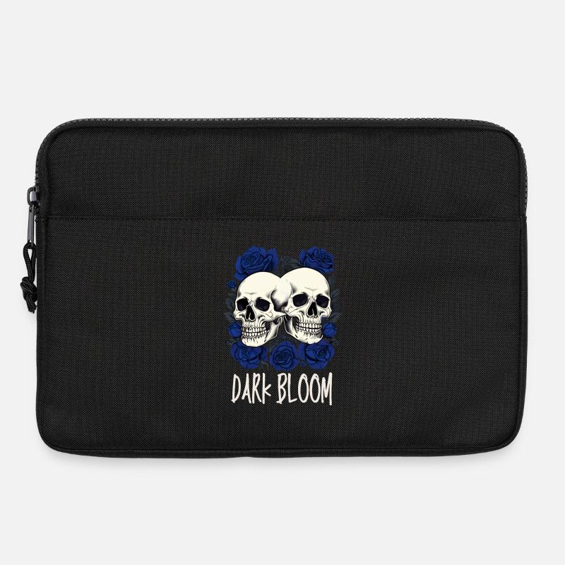 Dark Bloom – Gotische Totenkopf und Rosen - Laptoptasche 13" - Schwarz