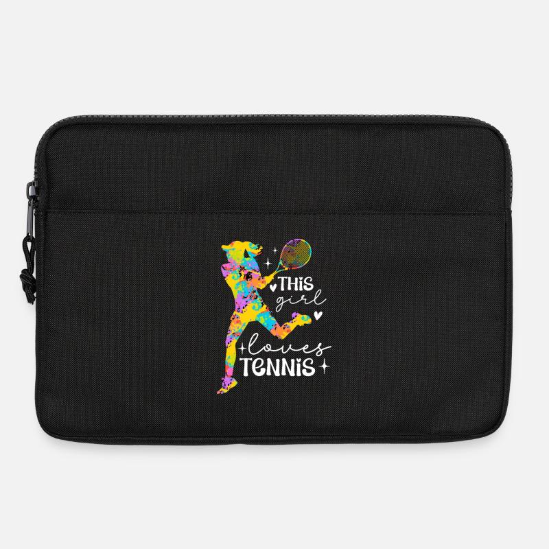 Dieses Mädchen liebt Tennis Splash - Laptoptasche 13" - Schwarz