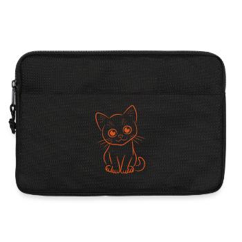 Kätzchen in Orange - Laptoptasche 13" - Schwarz - Vorne