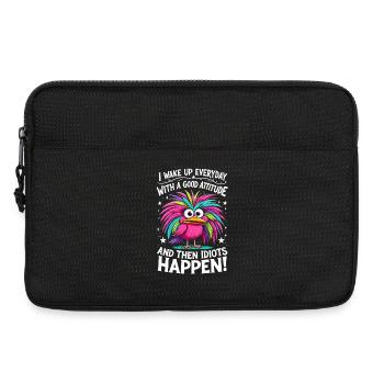 Bunter Vogel - Good Attitude, Then Idiots Happen - Laptop bag 13" - black - Front