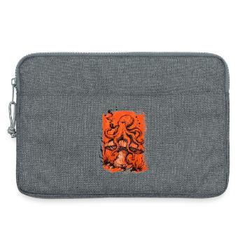 Pieuvre à la pipe sur champignon - Sacoche pour ordinateur portable 13 pouces - gris chiné - Devant