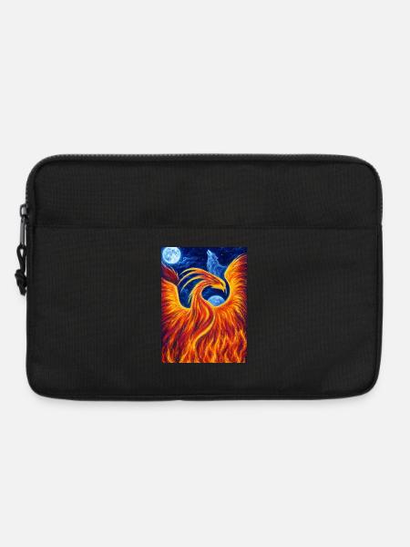 Flammender Phönix in der Nacht - Laptoptasche 13" - Schwarz